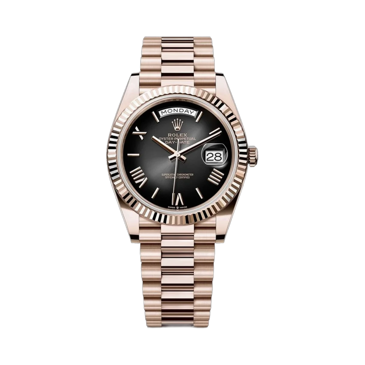 Rolex Day-Date 228235-0055 18k Everose Gold Slate Ombré Dial 40mm Men's Watch