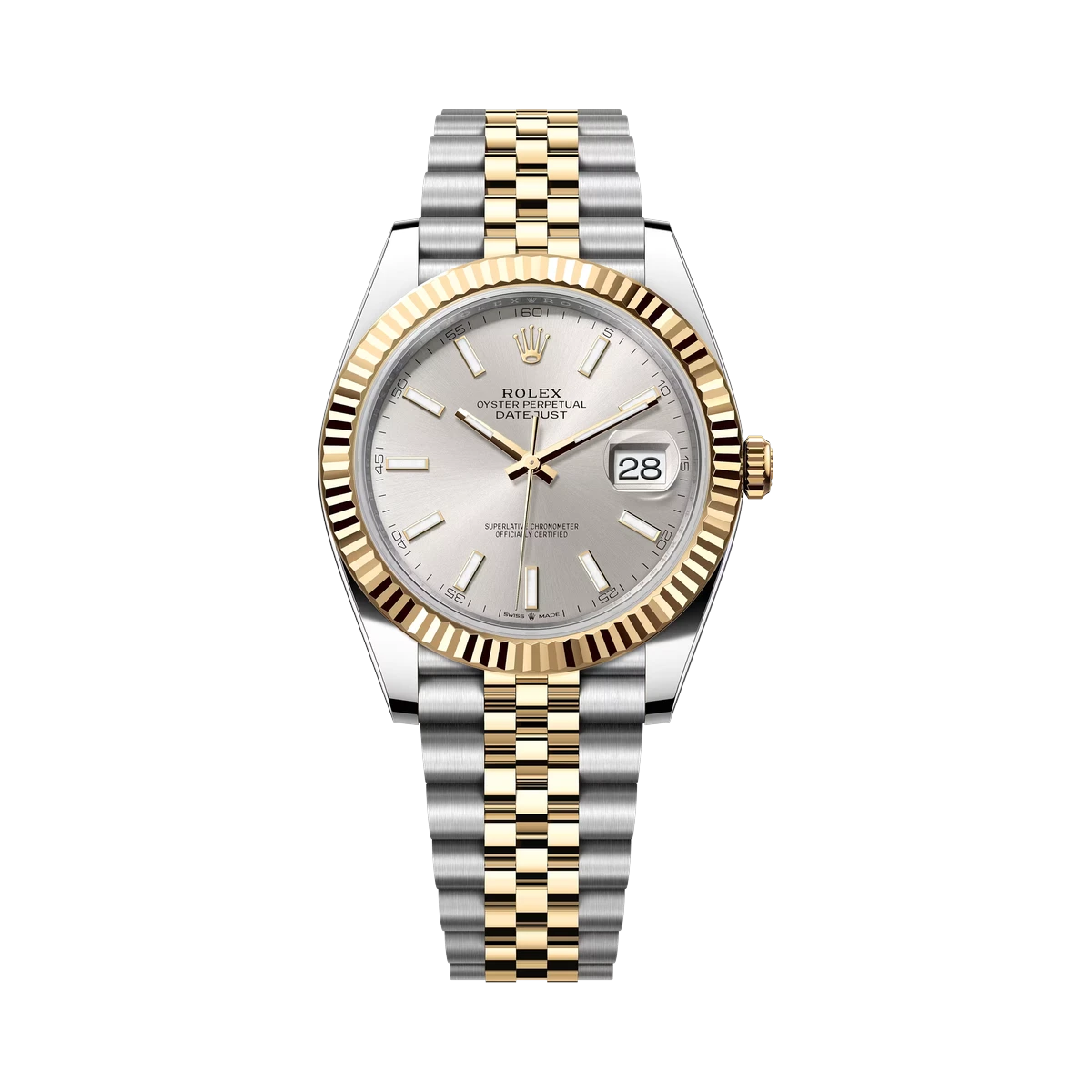 劳力士 Datejust 126333-0002 蚝式钢 18kt 黄金 41 毫米银色表盘男士手表