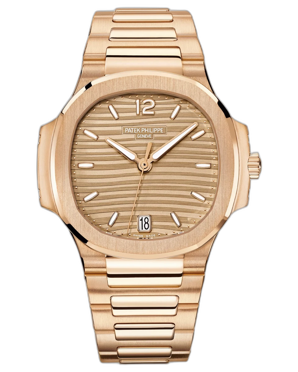 Patek Philippe Nautilus 7118/1R-010 Golden Dial 35Mm 18K Rose Gold
