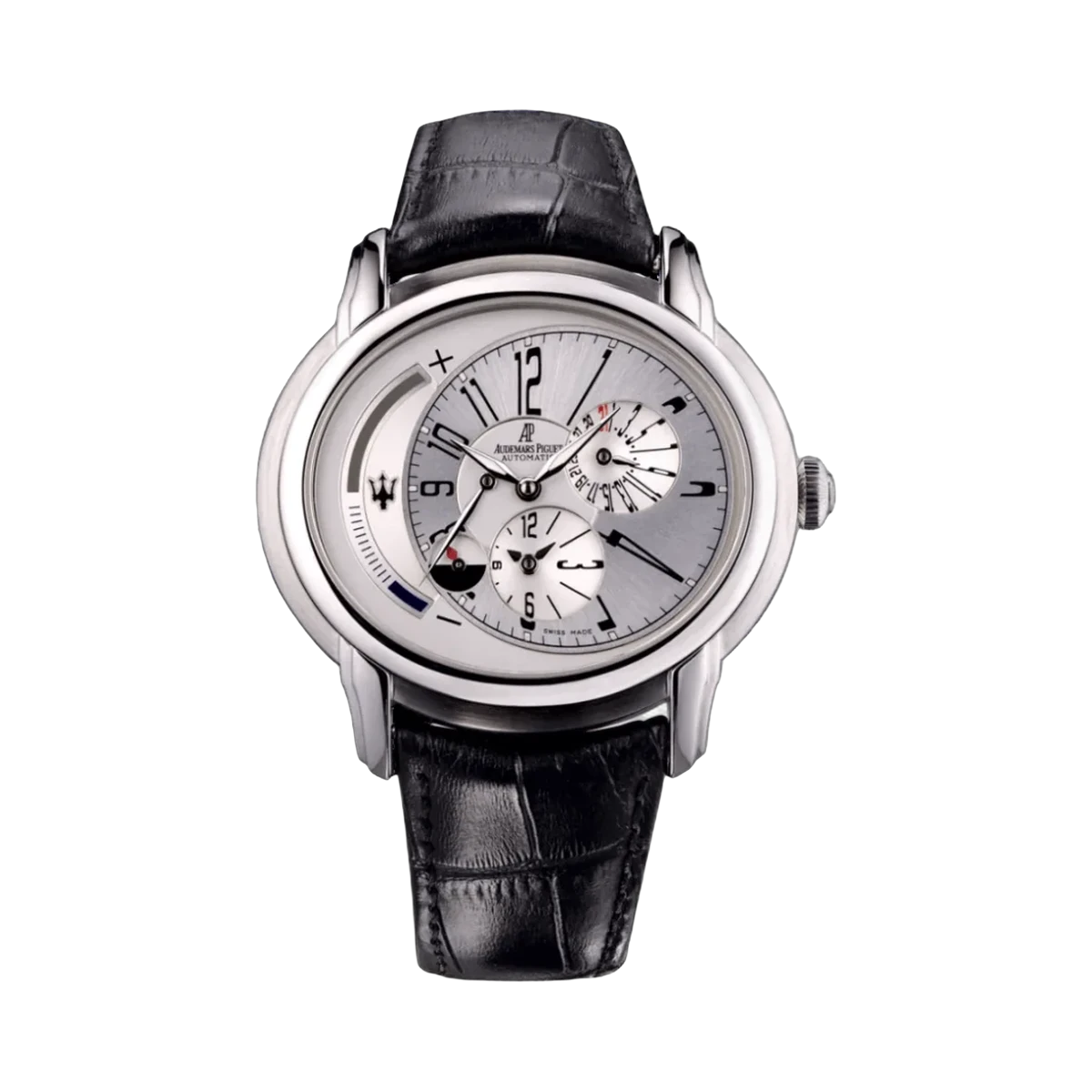 Audemars Piguet Millenary Maserati 26150ST.OO.D084CU.01 GMT Edelstahl 47mm Silbernes Zifferblatt Herrenuhr