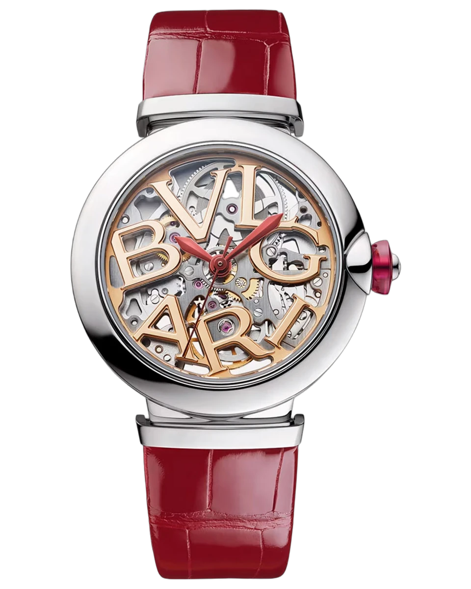 Bvlgari Lvcea Skeleton LU33SKSL 33MM 18K Rose Gold and Steel Pre-Owned