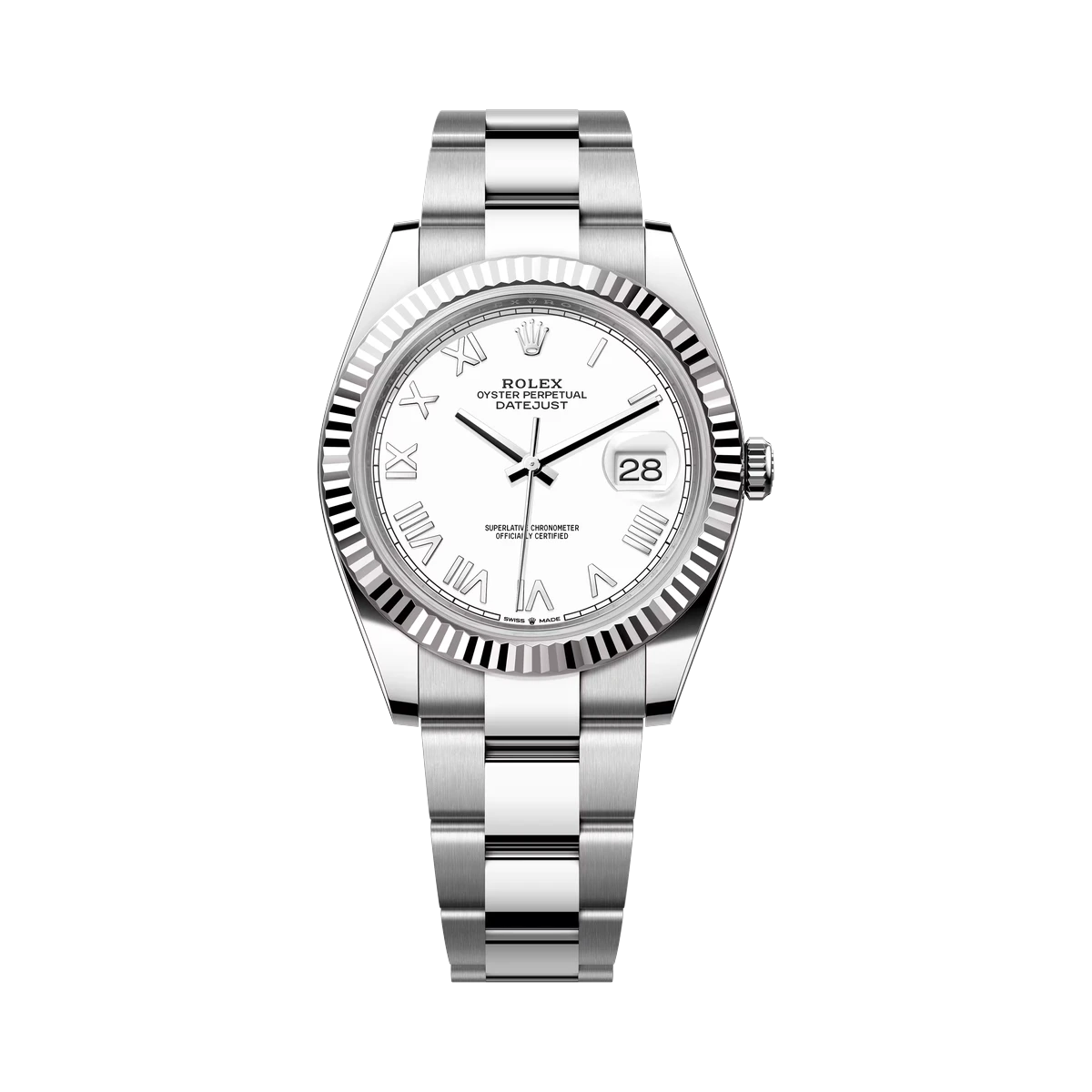 Rolex Datejust 41 Oyster Perpetual 126334-0023 White Gold Roman Numerals 41mm White Dial Mens Watch