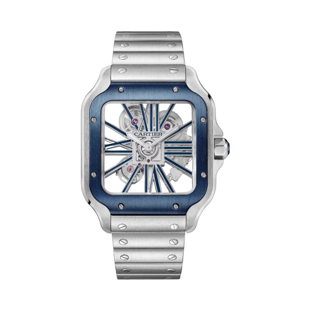 Cartier Santos De Cartier WHSA0026 Stainless Steel 40mm Skeleton Dial Men's Watch