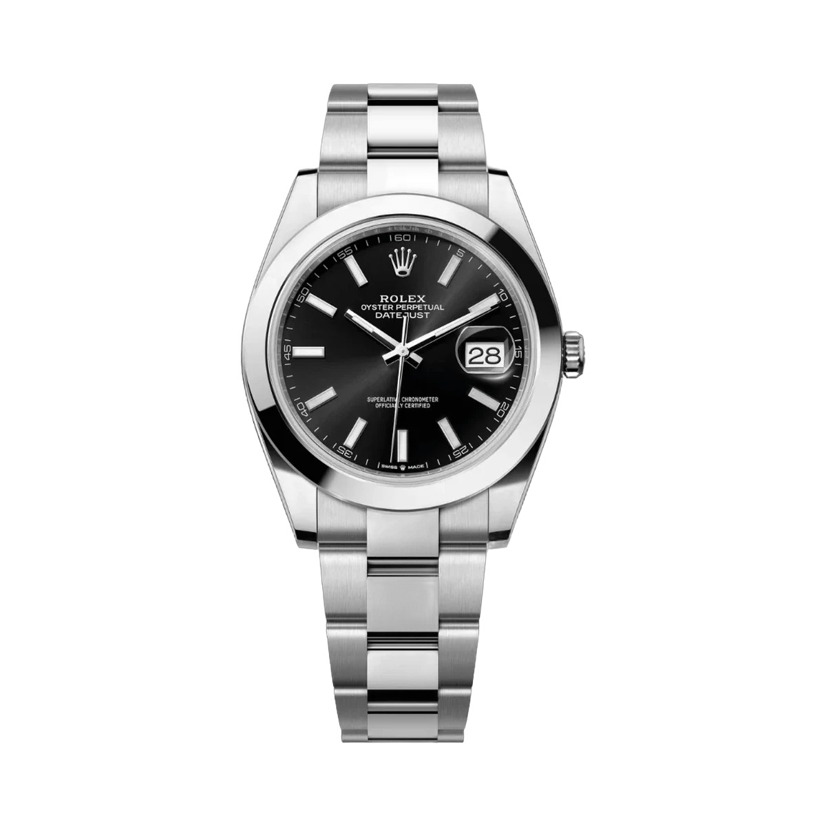 Rolex Datejust m126300-0011 Oyster Perpetual Stainless Steel 41mm Black Index Dial Mens Watch