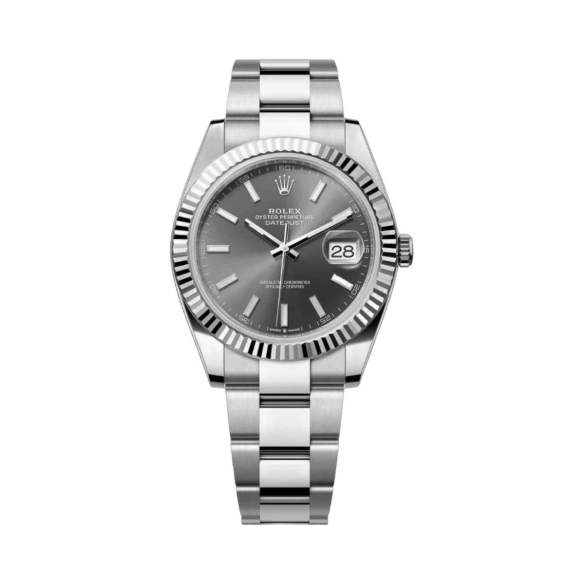 Rolex Datejust 126334-0013 Oystersteel White Gold Grey Dial 41mm Men’s Watch