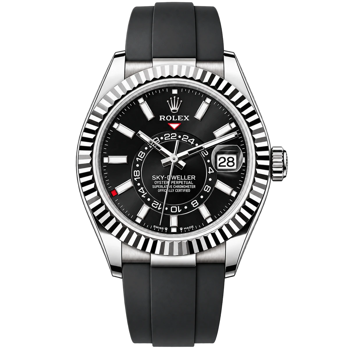 Rolex Sky-Dweller m336239-0002 Fluted Black Index 42MM 18K White Gold