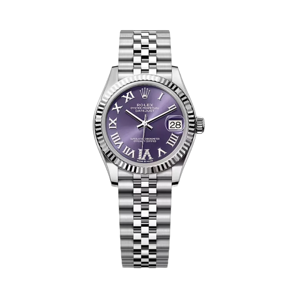 Rolex Datejust 278274-0026 Oystersteel-White Gold Aubergine Dial 31mm Women’s Watch