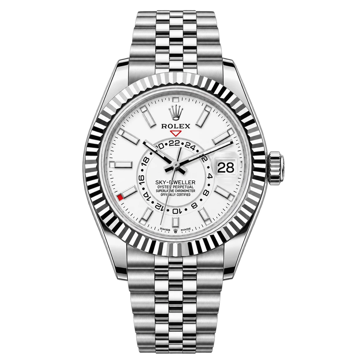 Rolex Sky-Dweller m336934-0004 42mm White Gold White Dial Jubilee Bracelet Men's Watch