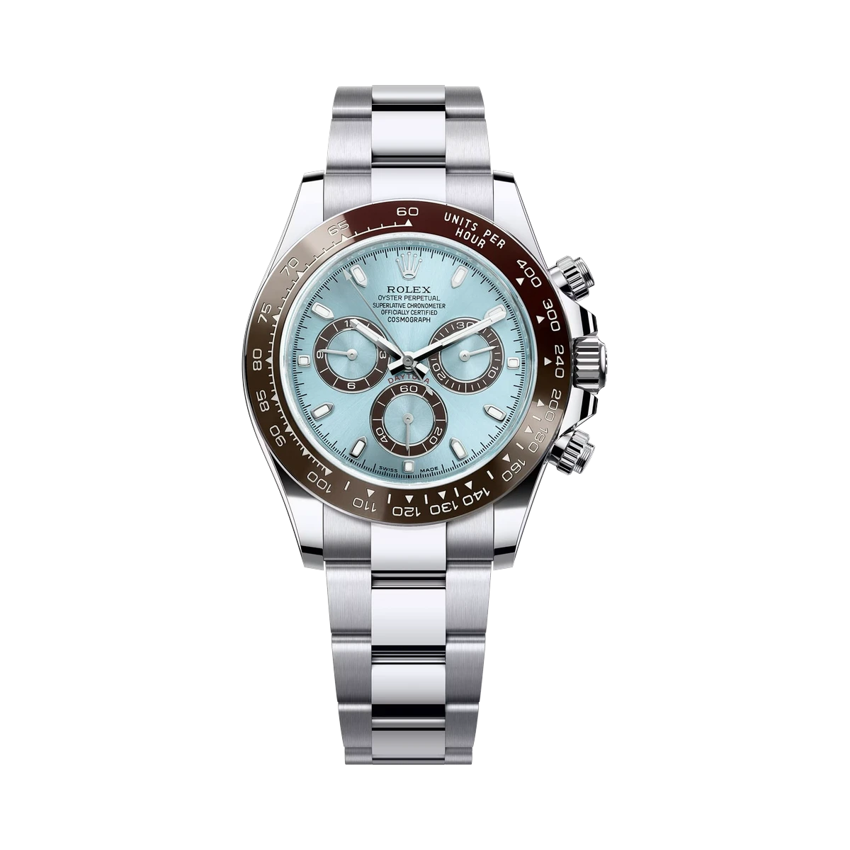 Rolex Daytona 116506 Ibio Ice Blue Brown Ceramic 40Mm Platinum Oyster Bracelet