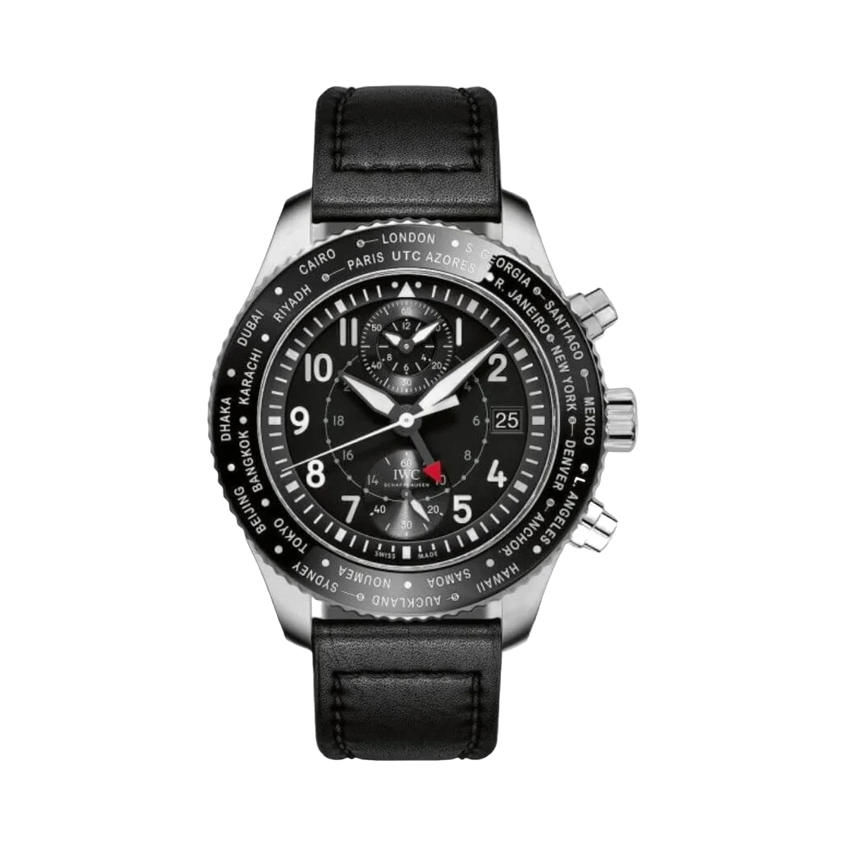 WC Pilots IW395001 Watch Timezoner Chronograph Black Dial