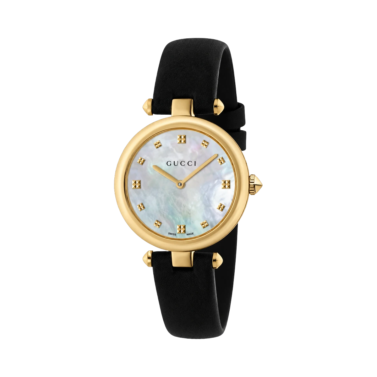 Gucci Diamantissima MOP Dial Yellow Gold Bezel 32mm YA141404