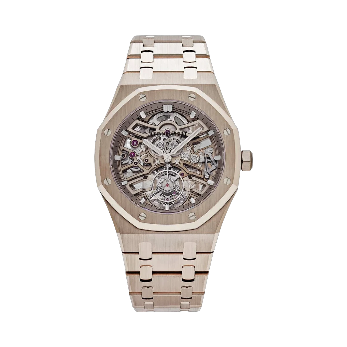 Audemars Piguet Royal Oak 26735SG.OO.1320SG.01 Flying Tourbillon Sand Gold 41mm Skeleton Dial Men's Watch
