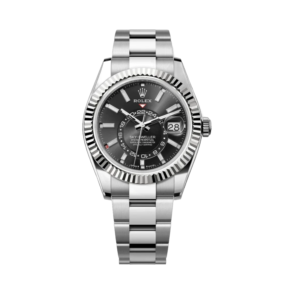 Rolex Sky Dweller 336934-0007 White Gold Bright Black Dial 42mm Men’s Watch