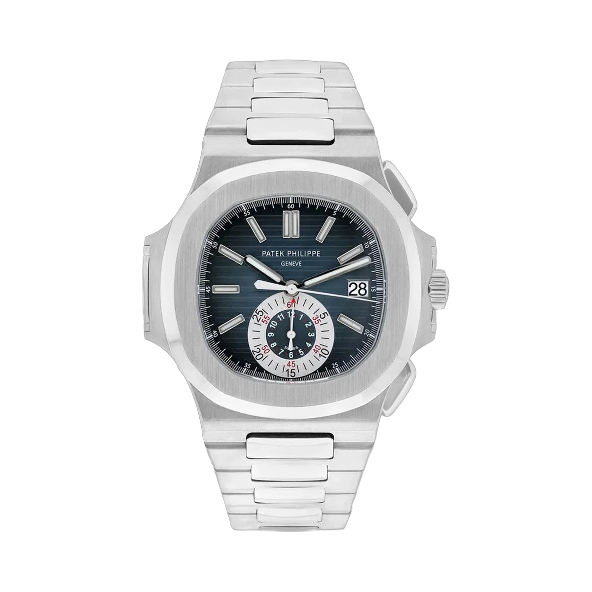 Patek Philippe Nautilus 5980/1A-001 Chronograph Stainless Steel Blue Grey Dial 40.5mm Men's Watch