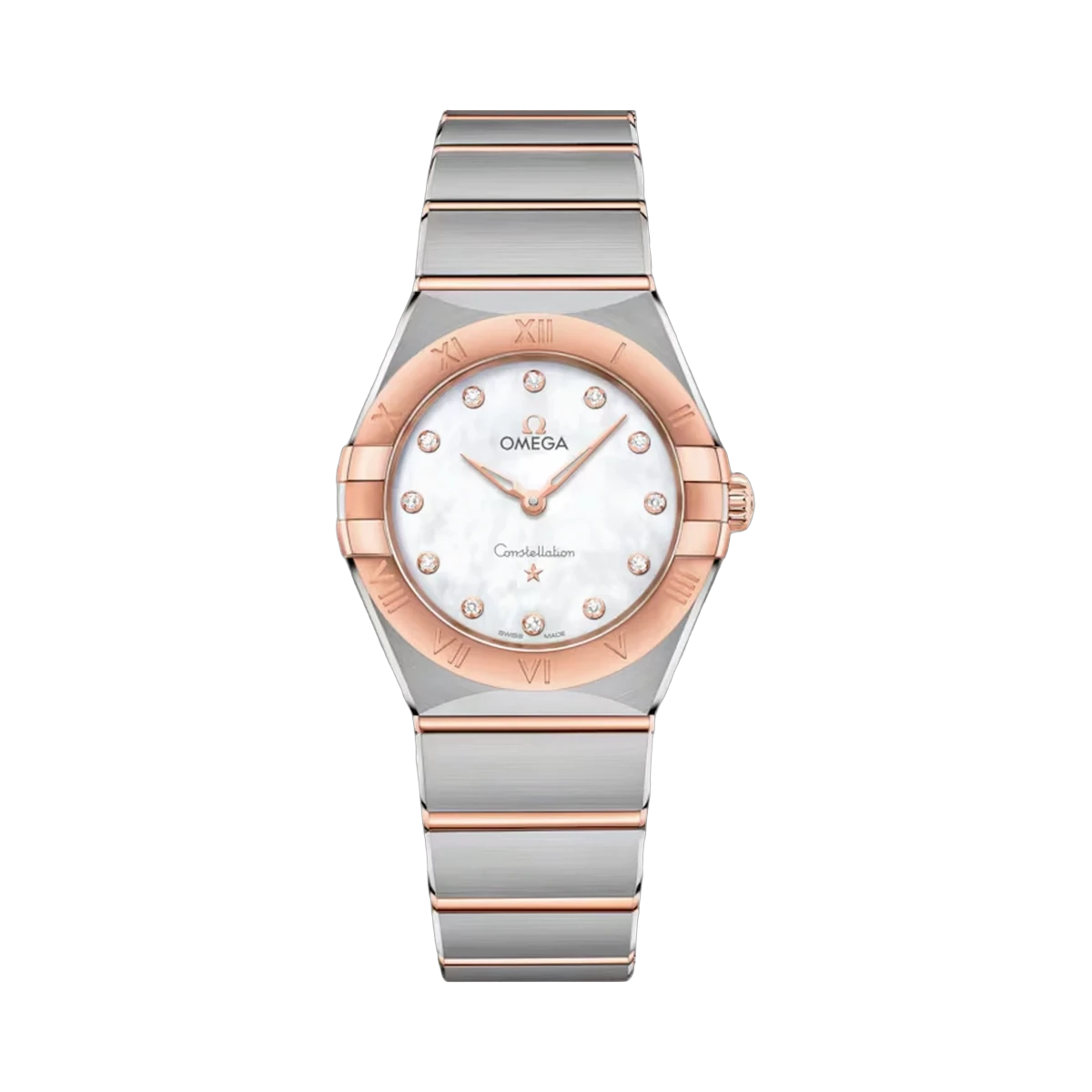 Omega Constellation Quartz RG & Steel MOP Dial RG Bezel 28MM 131.20.28.60.55.001