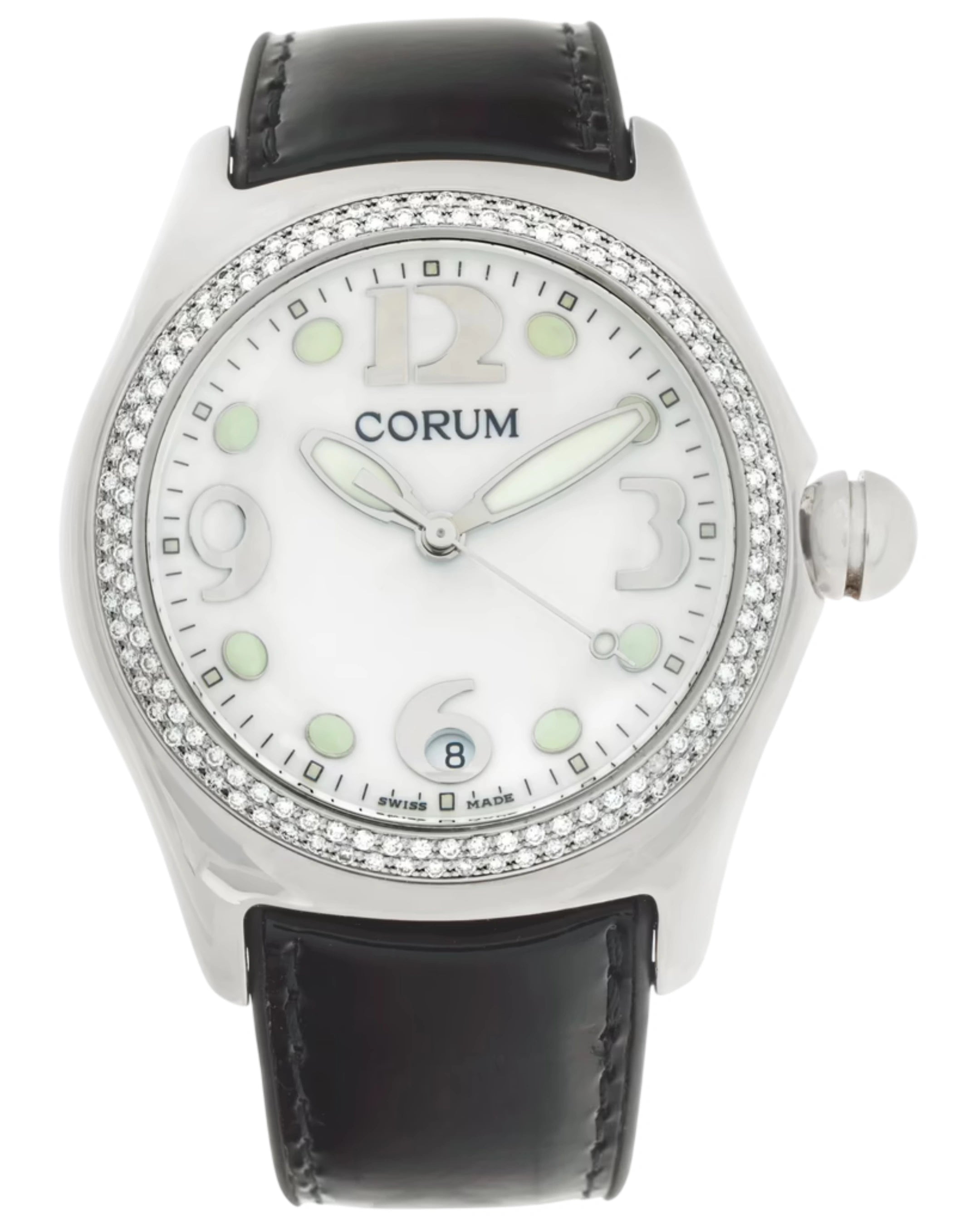 Corum Bubble Quartz White Diamond Bezel 163.150.20 45MM