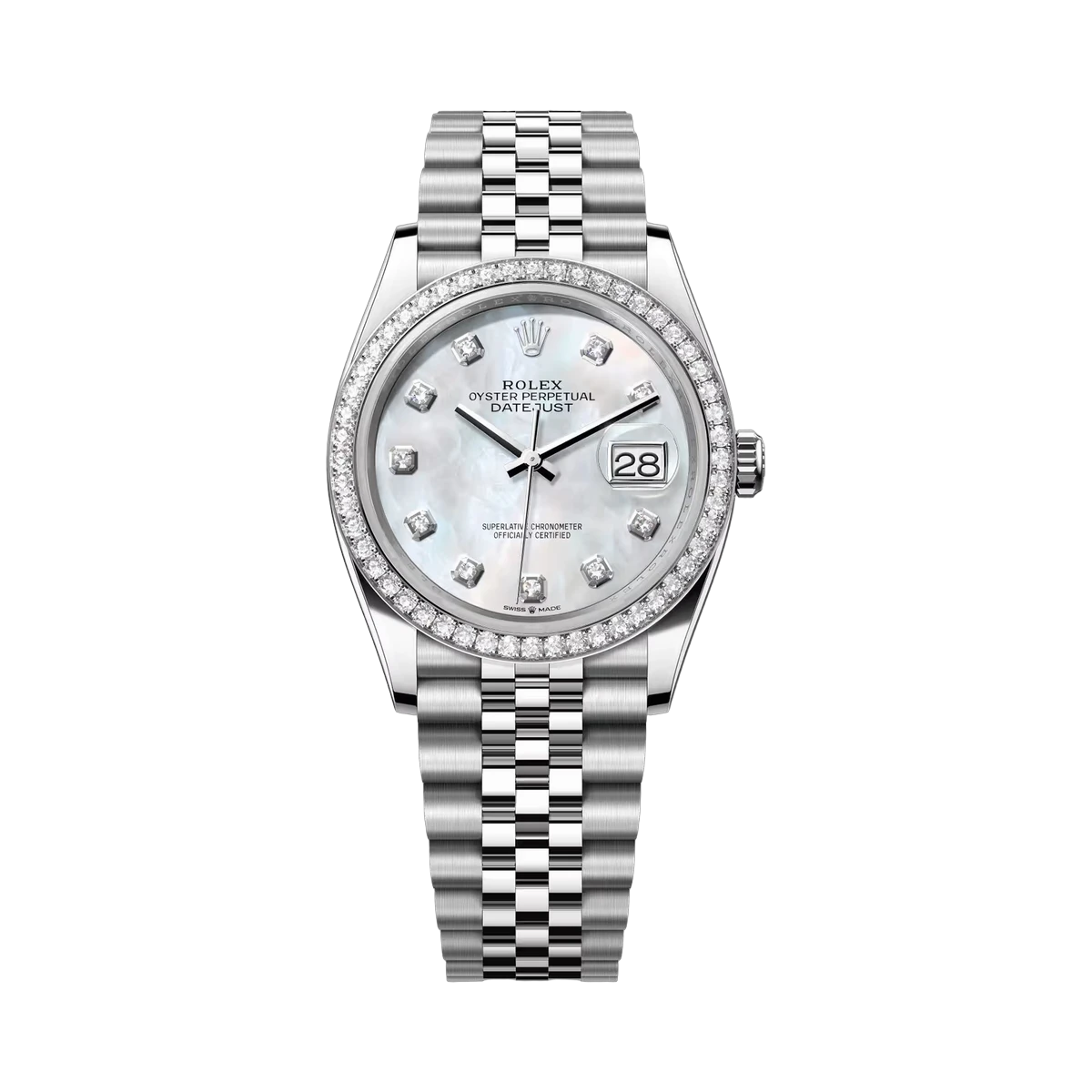 Rolex Datejust 126284RBR MDJ MOP Diamond 36mm Women's Watch