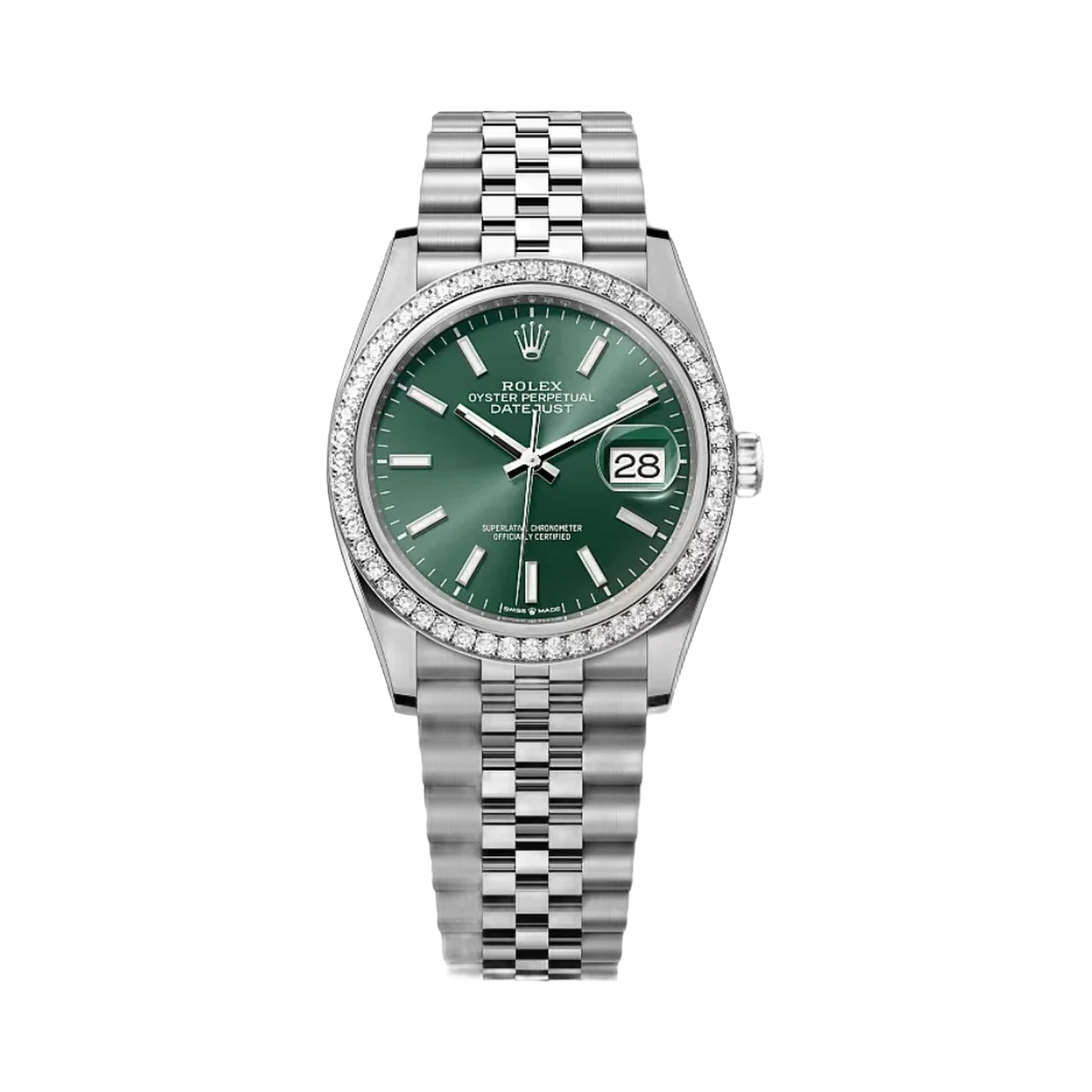 劳力士 Datejust 126284RBR-0043 白金薄荷绿表盘 36 毫米女士手表