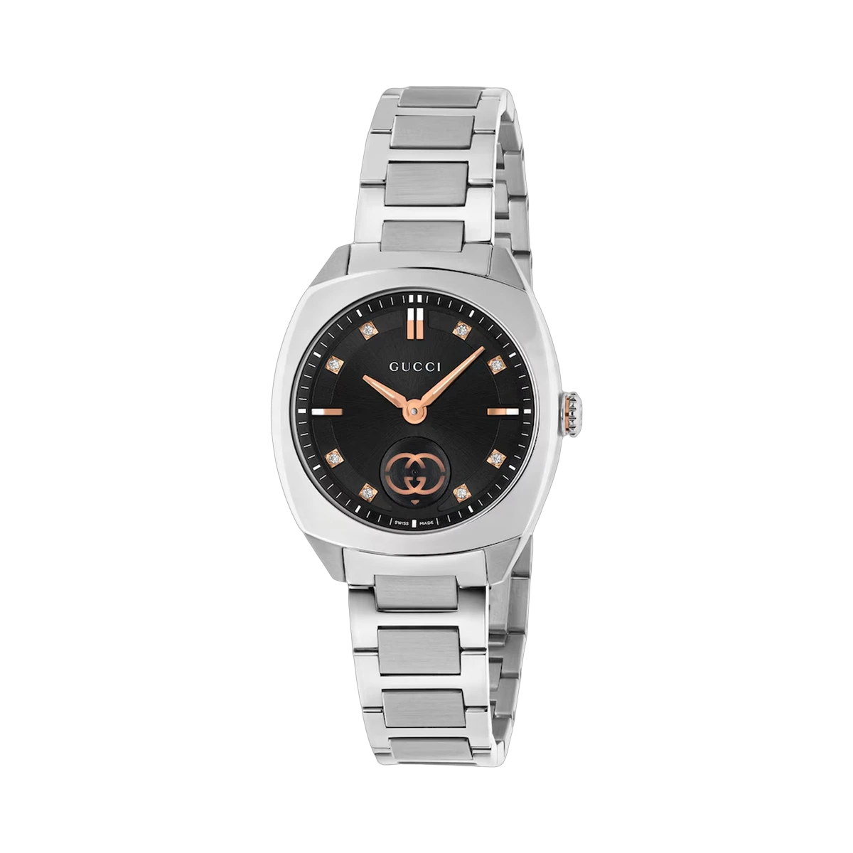 Gucci Gucci Interlocking Black Diamond Dial 29mm Watch YA142513