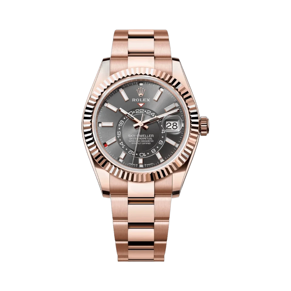 Rolex Sky Dweller 336935-0004 Everose Gold Slate Dial 42mm Men’s Watch