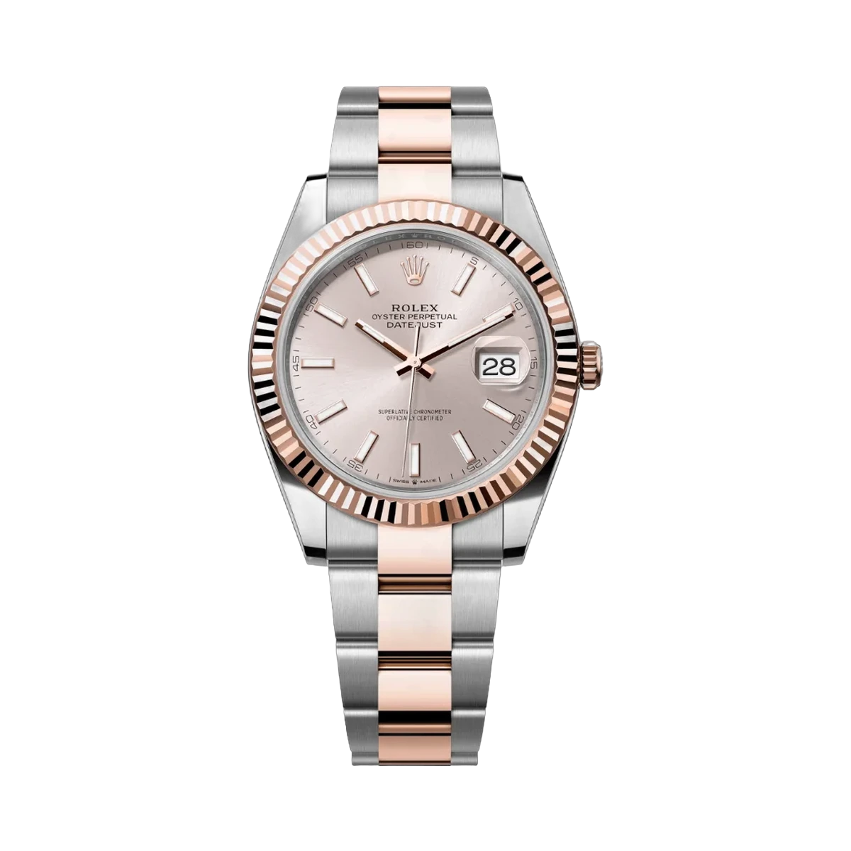 Rolex Datejust m126331-0009 Oyster Perpetual 18K Everose Gold 41Mm Sundust Dial Men’s Watch