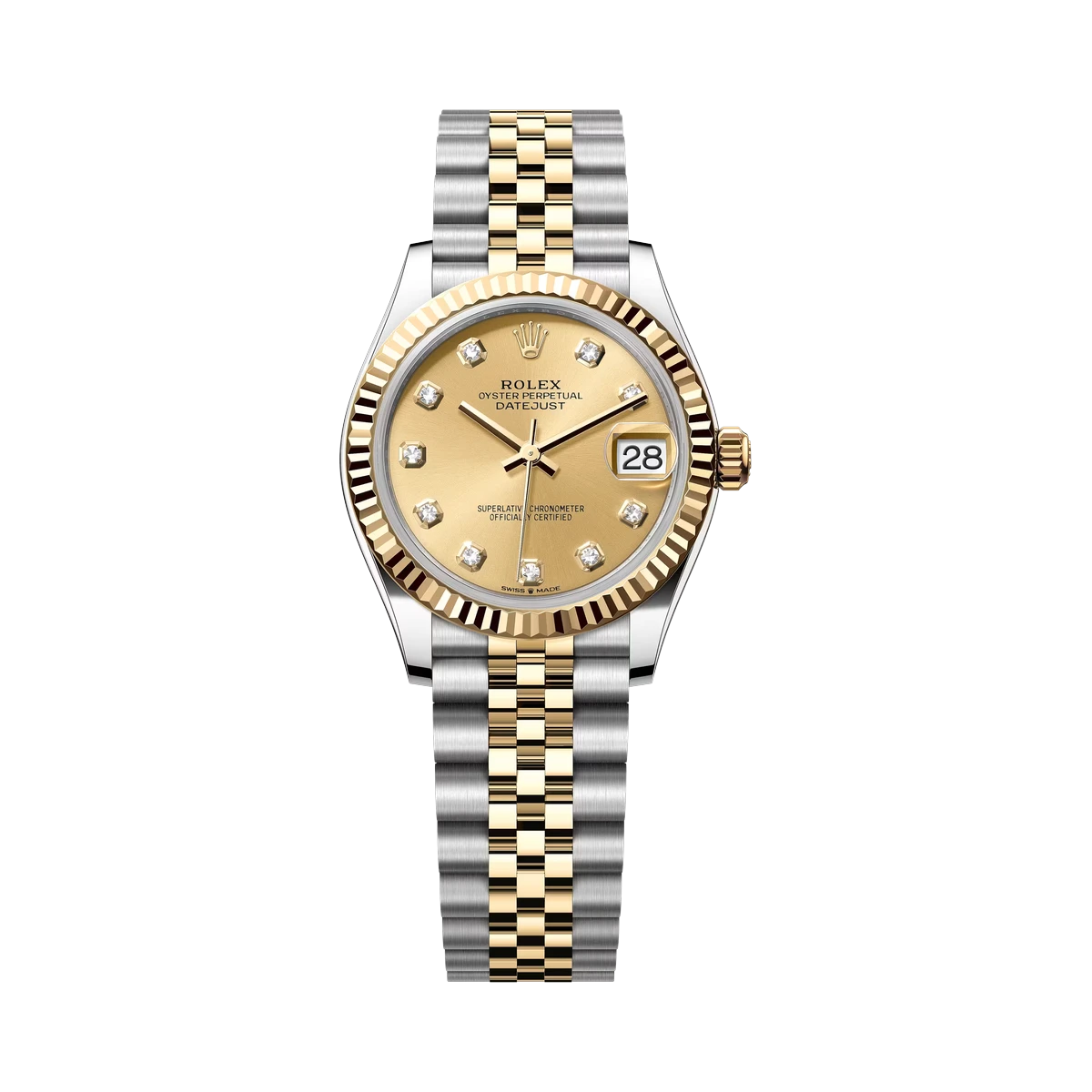 Rolex Datejust 278273-0026 Champagne Diamond Dial 31mm Steel Adn18K Yellow Gold Ladies' Watch