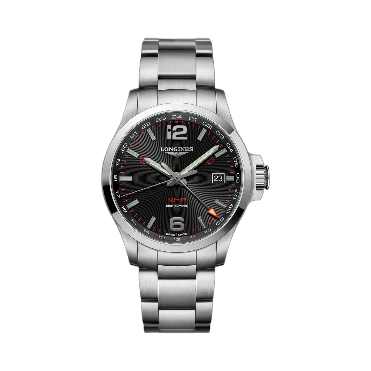 Longines Conquest VHP GMT L3.728.4.56.6 43MM Black Stainless Steel