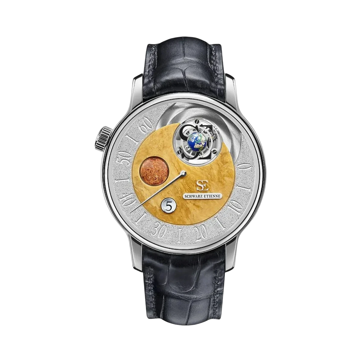 Schwarz Etienne Ode to the week WCF20TJSUWG01AA Tourbillon Weißgold 43mm Sonnenuhren-Herrenuhr