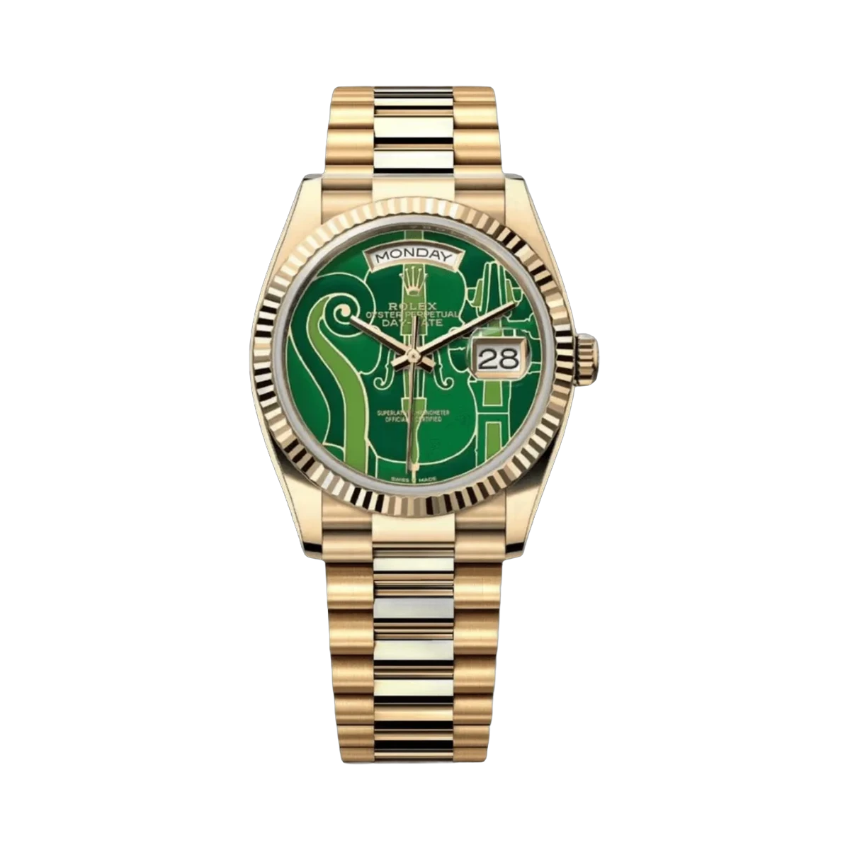 Rolex Day-Date 36 Oyster Perpetual 128238-VIO "Vienna Philharmonic Orchestra" Green Dial