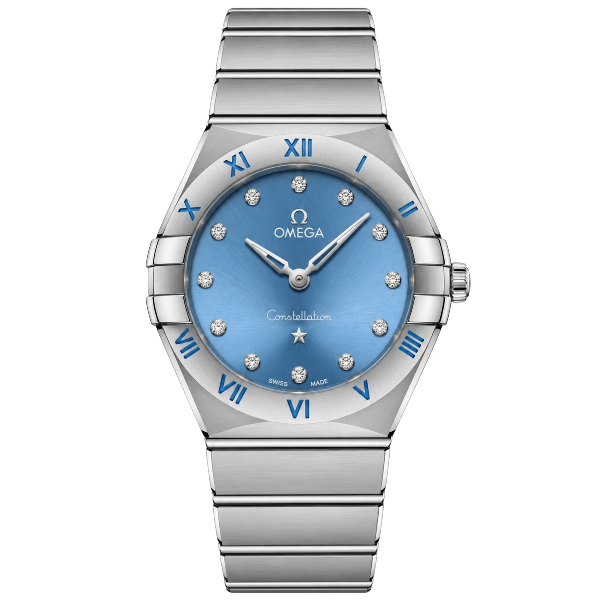 Omega Constellation Manhattan Quartz Celestial Blue Dial 28mm 131.10.28.60.03.001