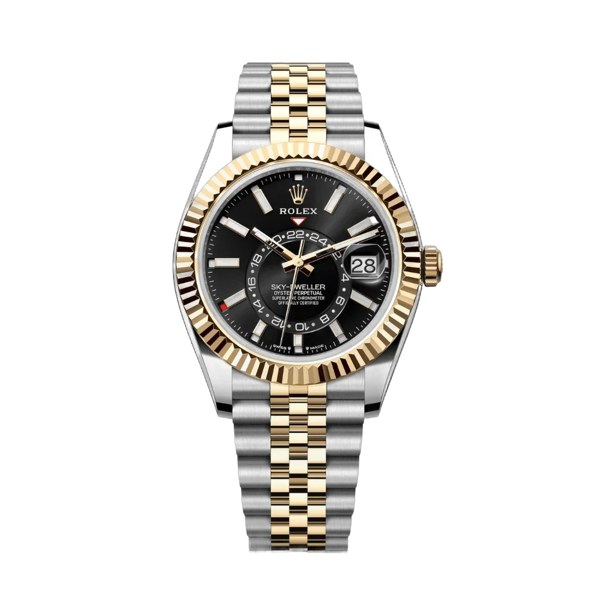 Rolex Sky Dweller 336933-0004 Oystersteel Yellow Gold Bright Black Dial 42mm Men’s Watch
