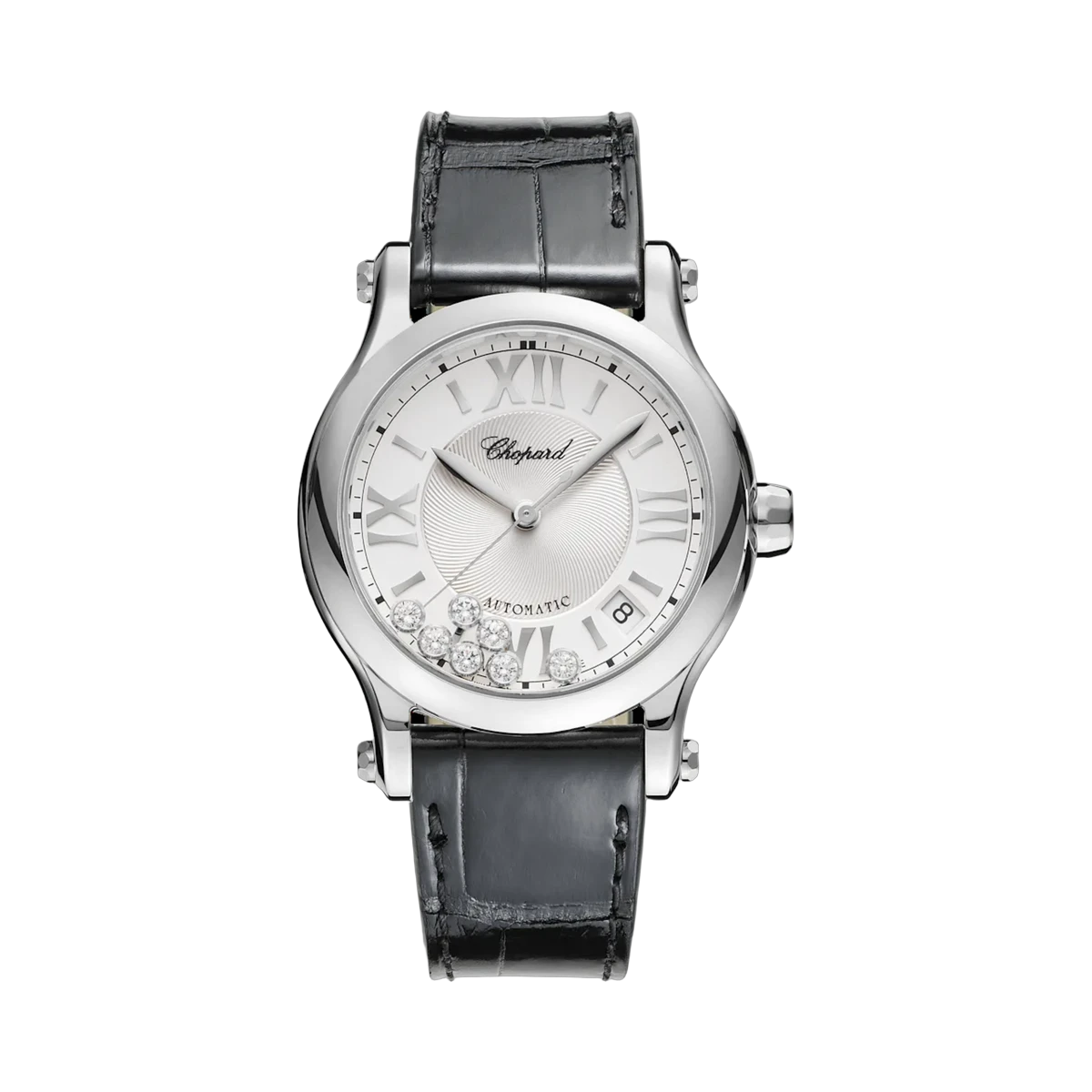 Chopard 278559-3001 HAPPY SPORT LADIES ROUND 36MM WHITE DIAL STAINLESS STEEL