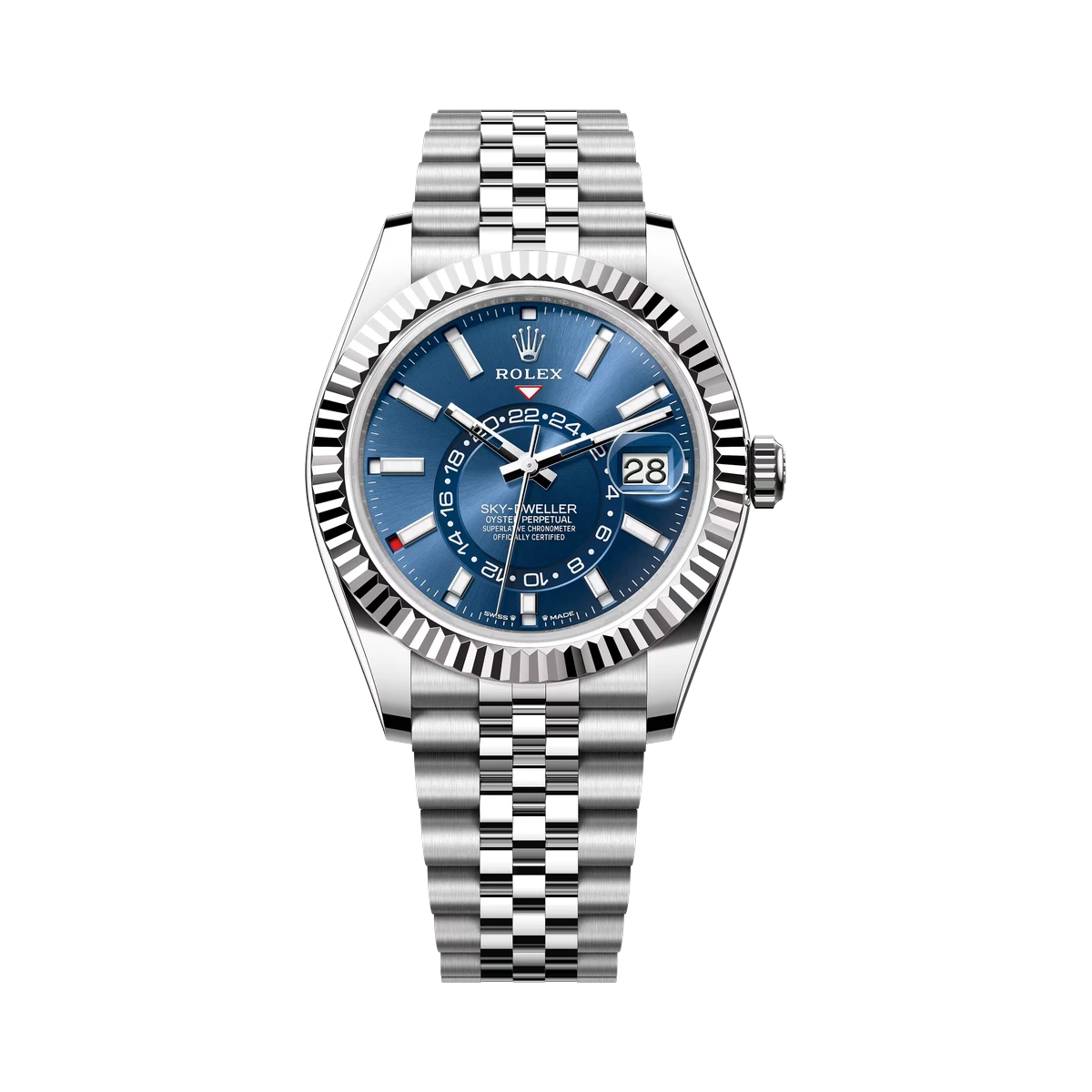 Rolex Sky Dweller 336934-0006 Oystersteel & Weißgold Helles Blaues Zifferblatt 42mm Herrenuhr