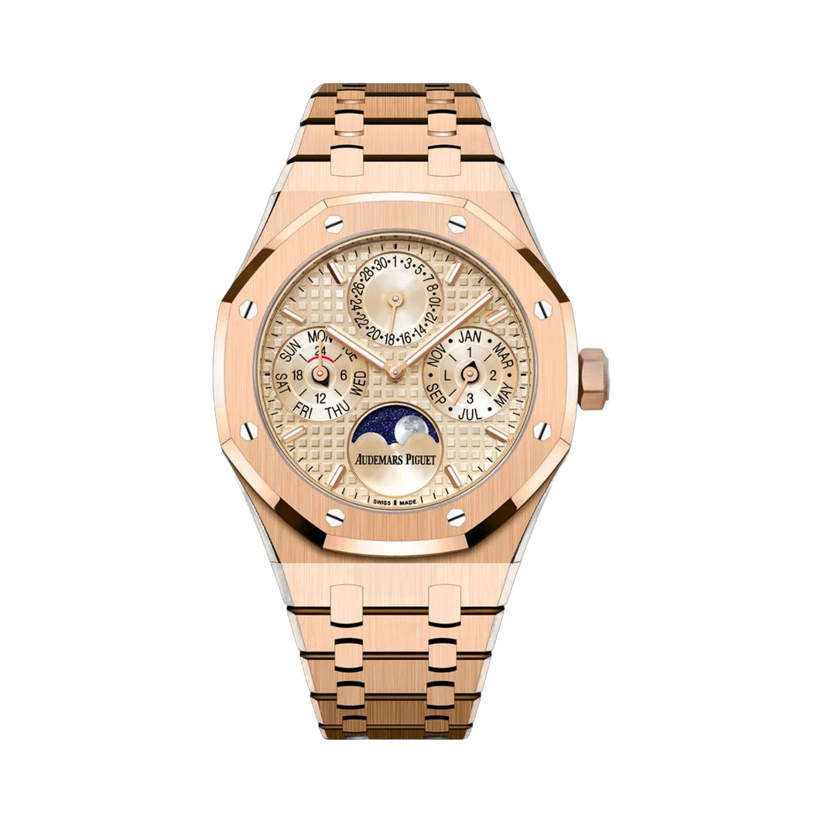 Audemars Piguet Royal Oak Perpetual Calendar 26684OR.OO.1356OR.02 Roségold 38 mm Beige Zifferblatt Unisexuhr