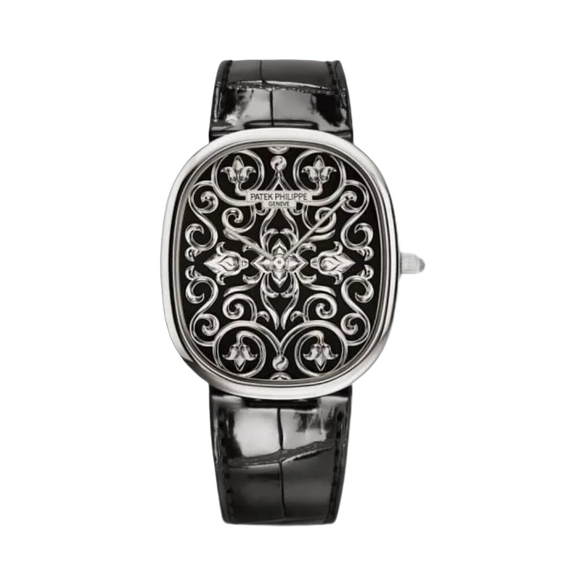 Patek Philippe Golden Ellipse 5738/51G-001 Black Enameled Dial 18K White Gold