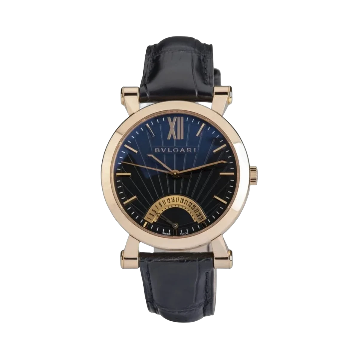 Bvlgari Sotirio Retrograde 101705 Rotgold 42mm Schwarzes Zifferblatt mit Sonnenschliff Herrenuhr