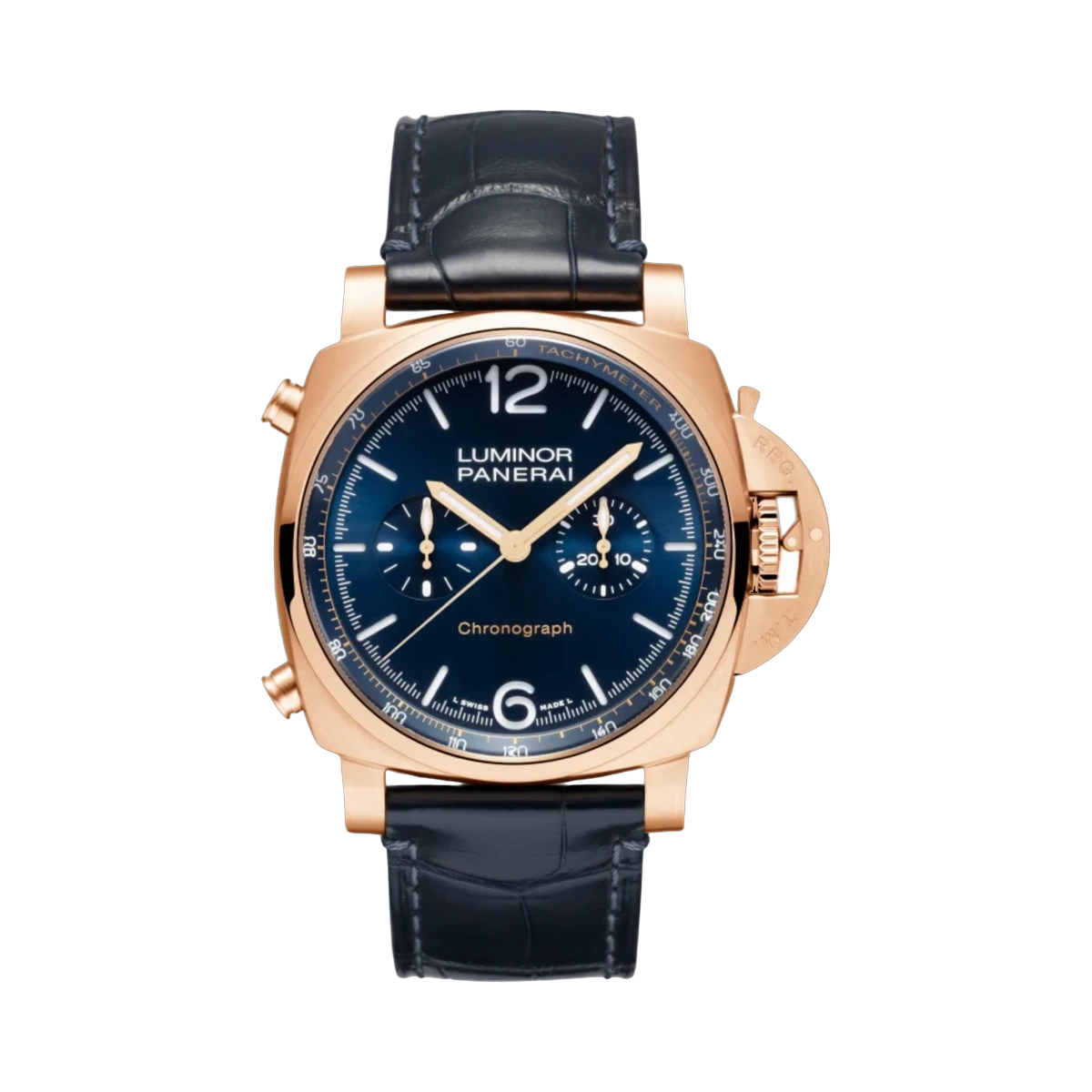 Panerai Luminor PAM01111 Chrono Goldtech Blue 44mm 18K Rose Gold