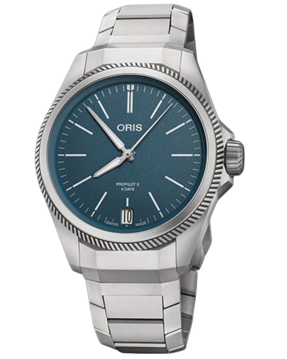 Oris Pro Pilot X Calibre 400 Blue Dial 01 400 7778 7155-07 7 20 01TLC 39mm Titanium