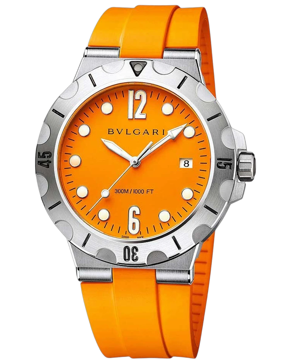 Bvlgari Diagono Scuba Automatic Orange 102787 41MM Stainless Steel