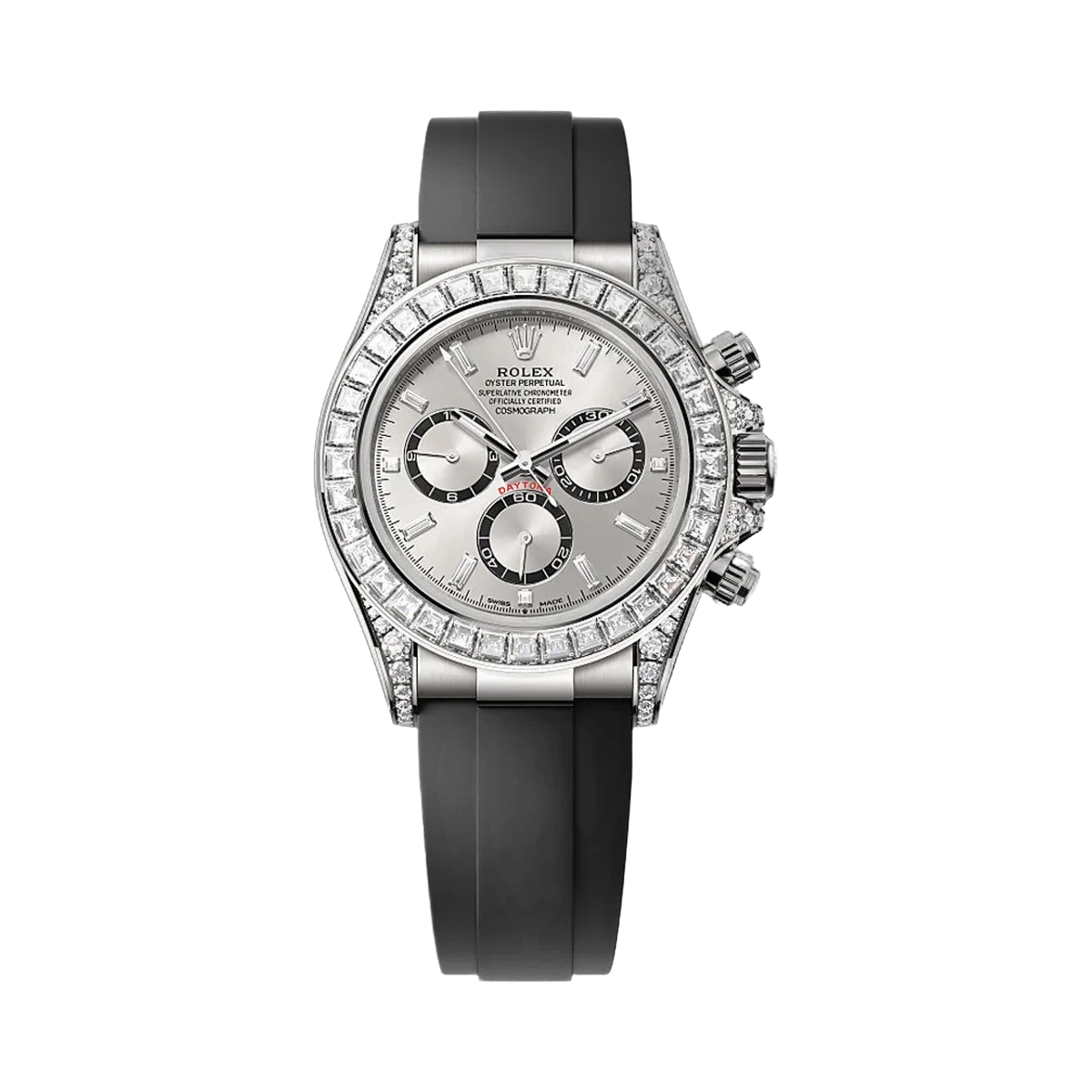 Rolex Cosmograph Daytona 126539TBR-0002 White Gold & Steel Diamond Dial Oysterflex Bracelet Diamond Bezel 40mm Unisex Watch