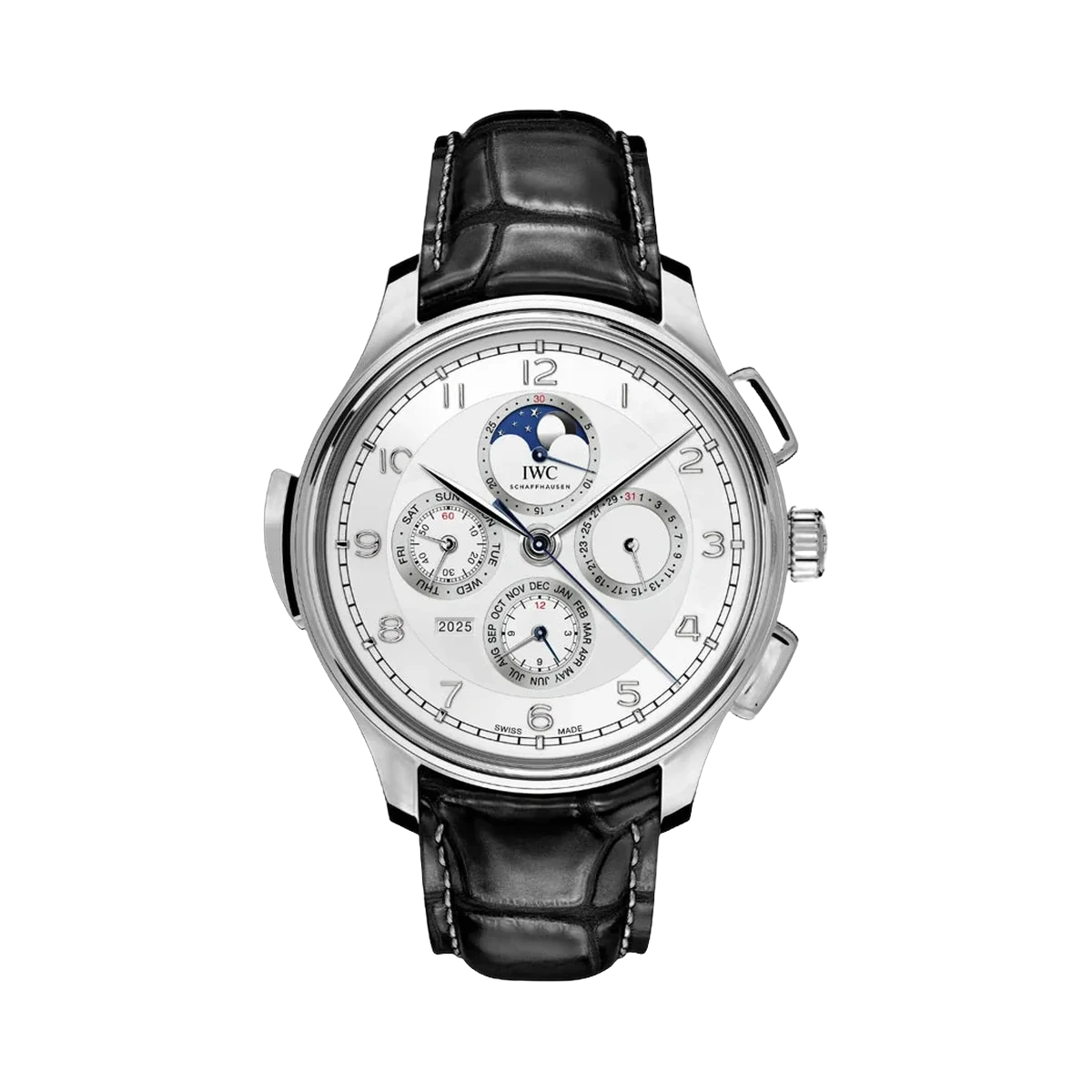 ساعة رجالية IWC بورتوغيزر جراند كومبليكيشن IW377601 بلاتين بتقويم دائم 45 مم مينا فضي