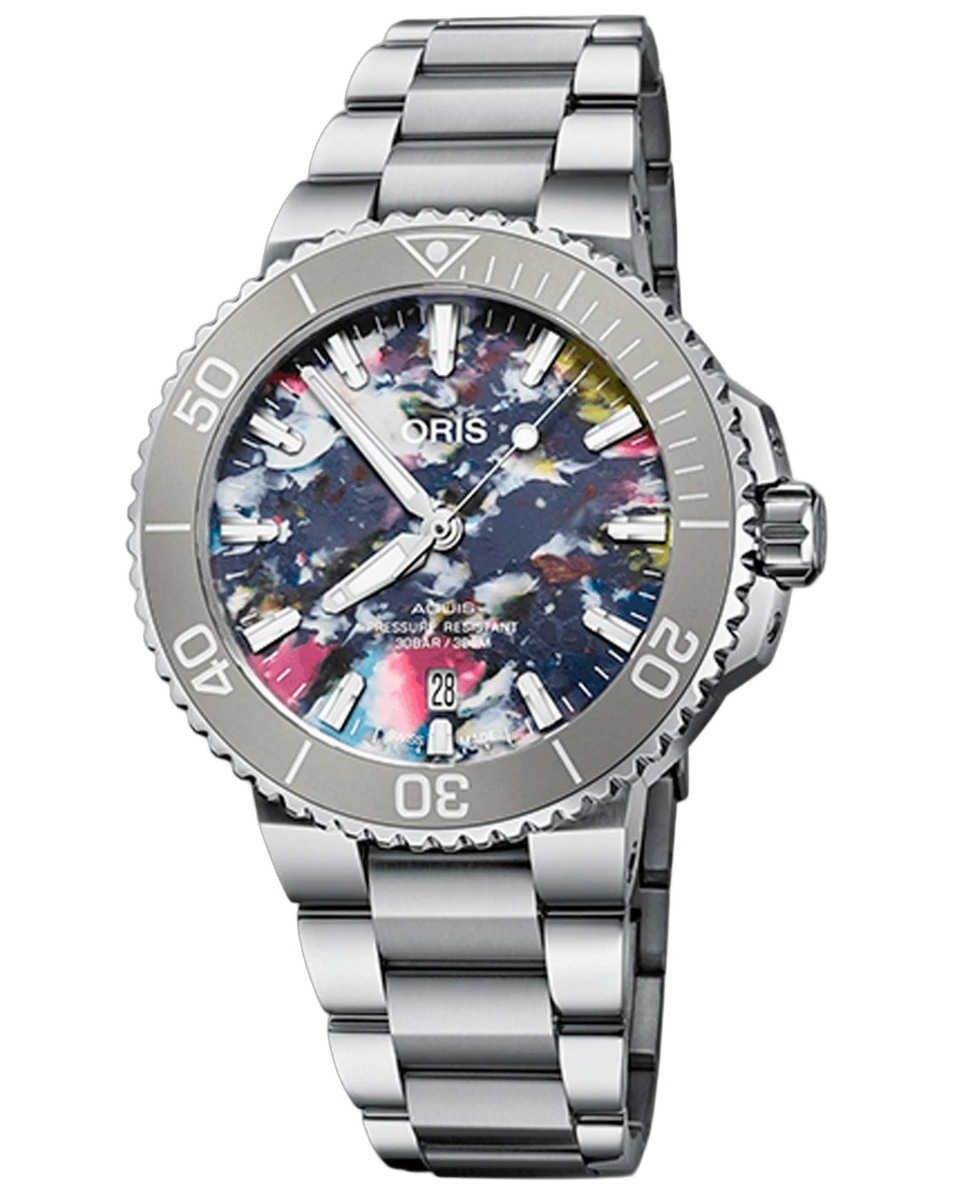Oris Aquis Date Upcycle Calibre 400 Multicolor Dial 01 733 7766 4150-SET 41.5mm Stainless Steel