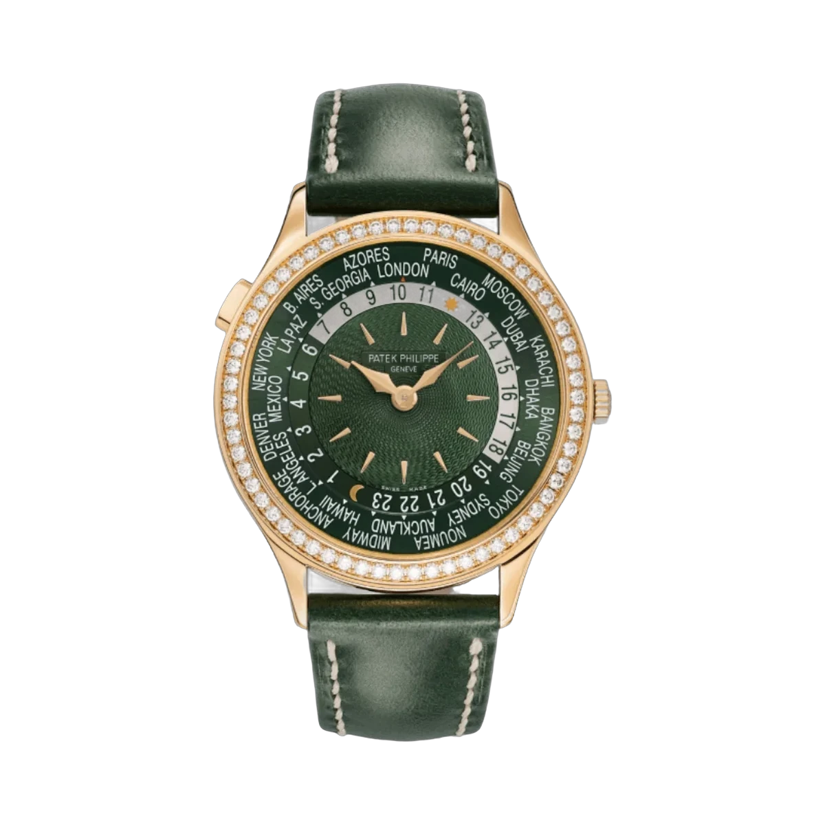 Patek Philippe Complications World Time 7130R-014 18Kt Rose Gold Olive Green Dial