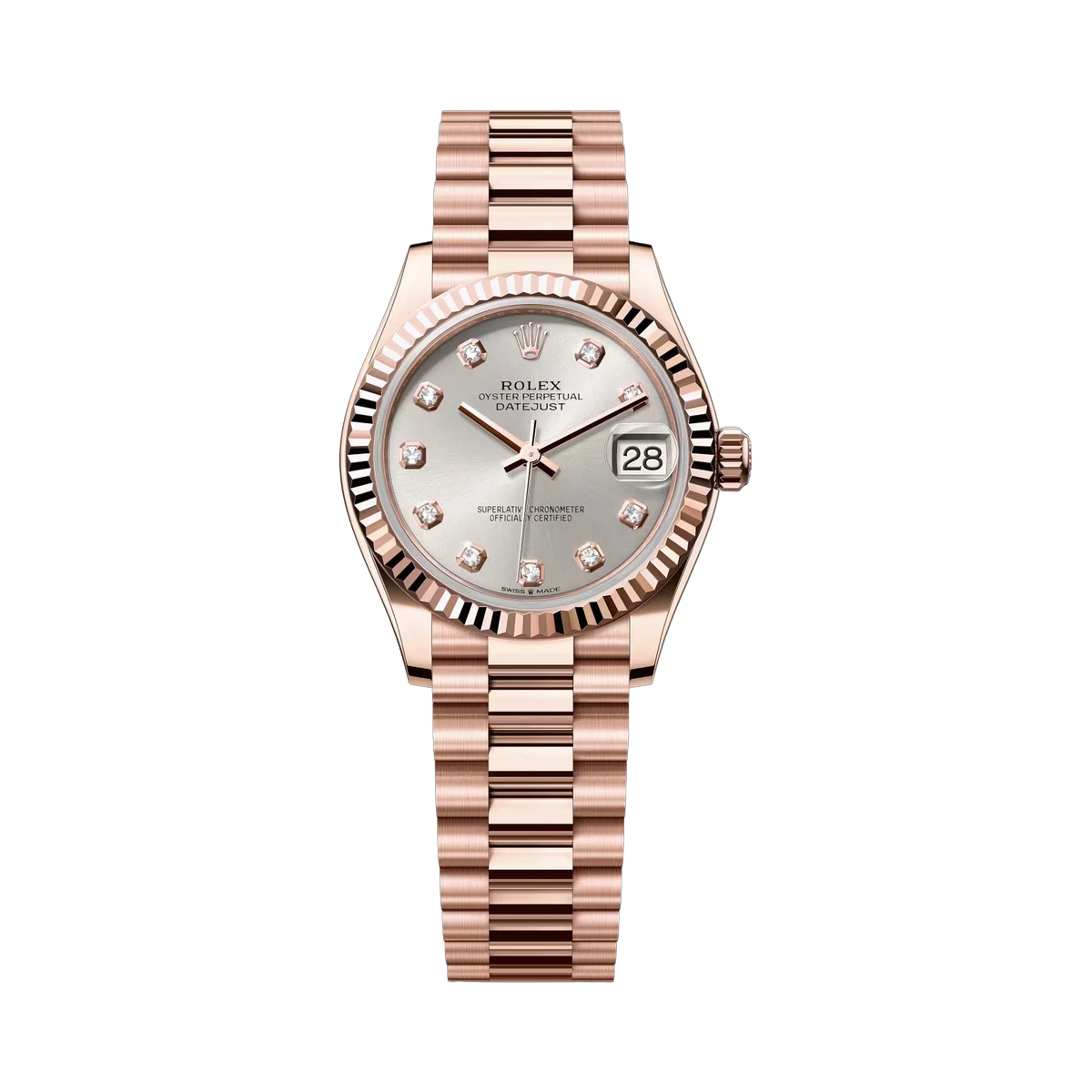Rolex Datejust 278275 SDP Silver Diamond Dial 31mm Ladies Watch