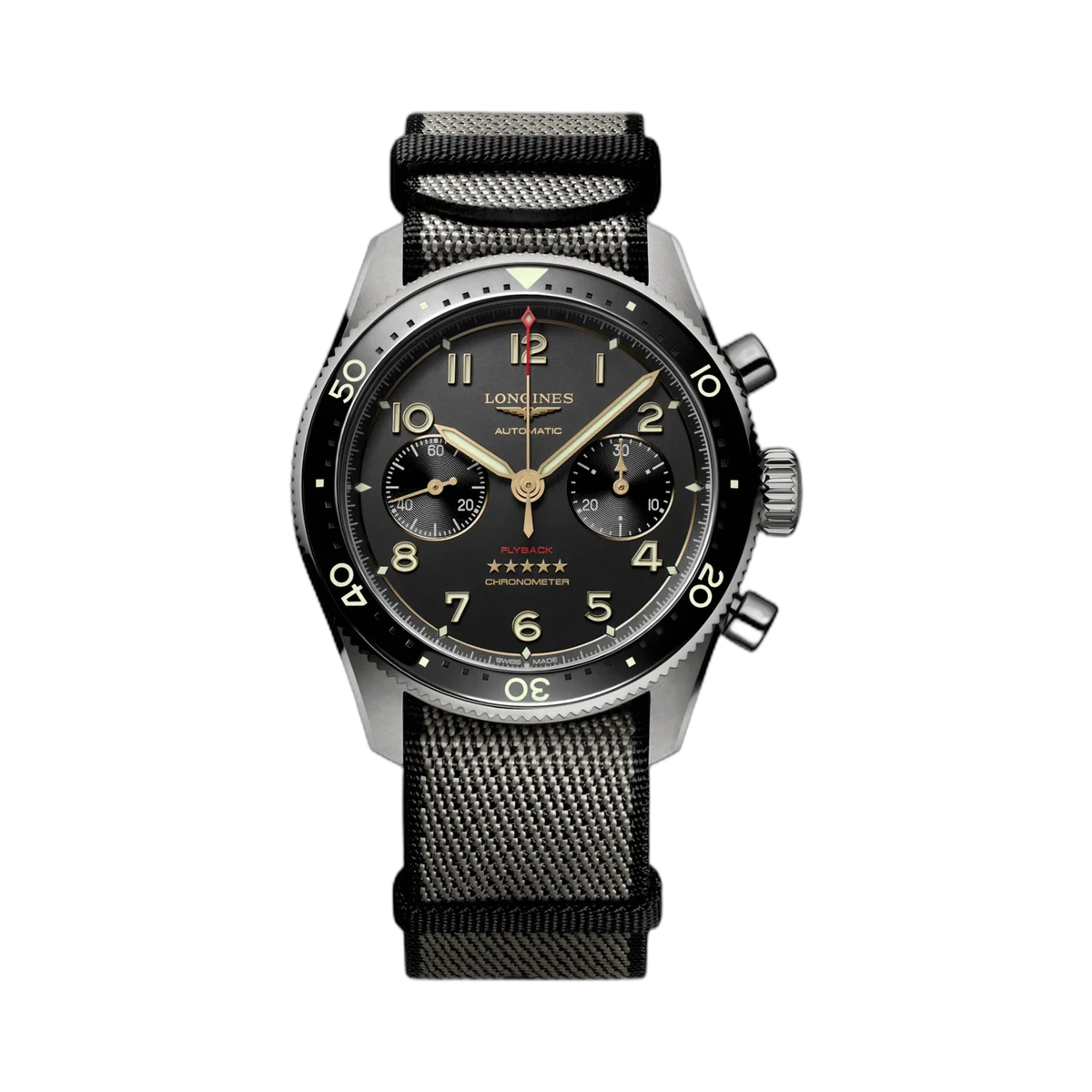 Longines Spirit Flyback L38211532 Chronograph Titanium 42mm Black Dial Men's Watch
