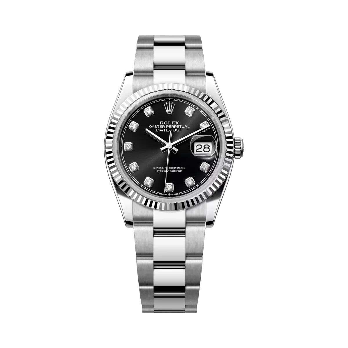 Rolex Datejust 126234 BKDO Black Diamond Dial 36mm Women's Watch