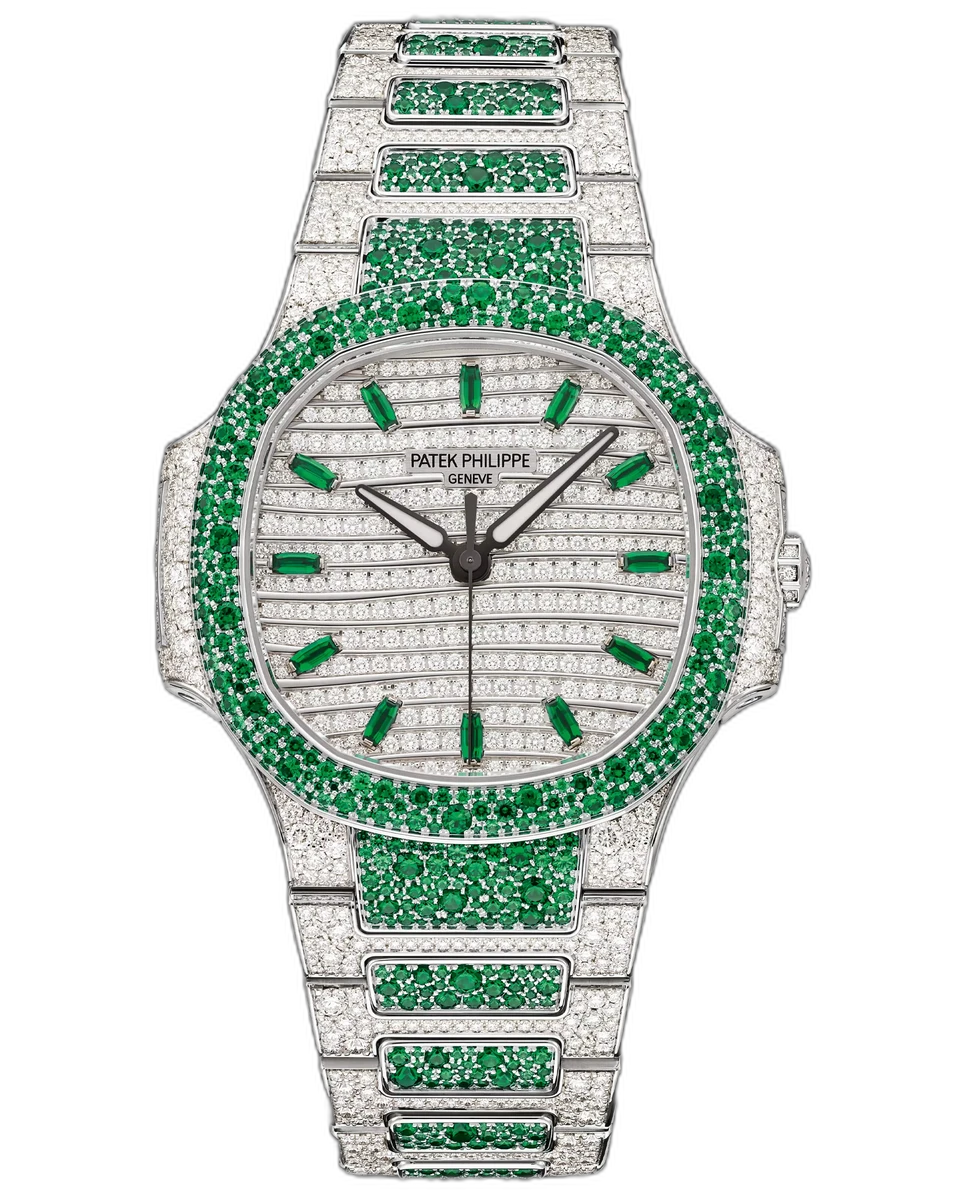 Patek Philippe Nautilus 7118/1453G-001 Haute Joaillerie Automatic Emeralds Diamond