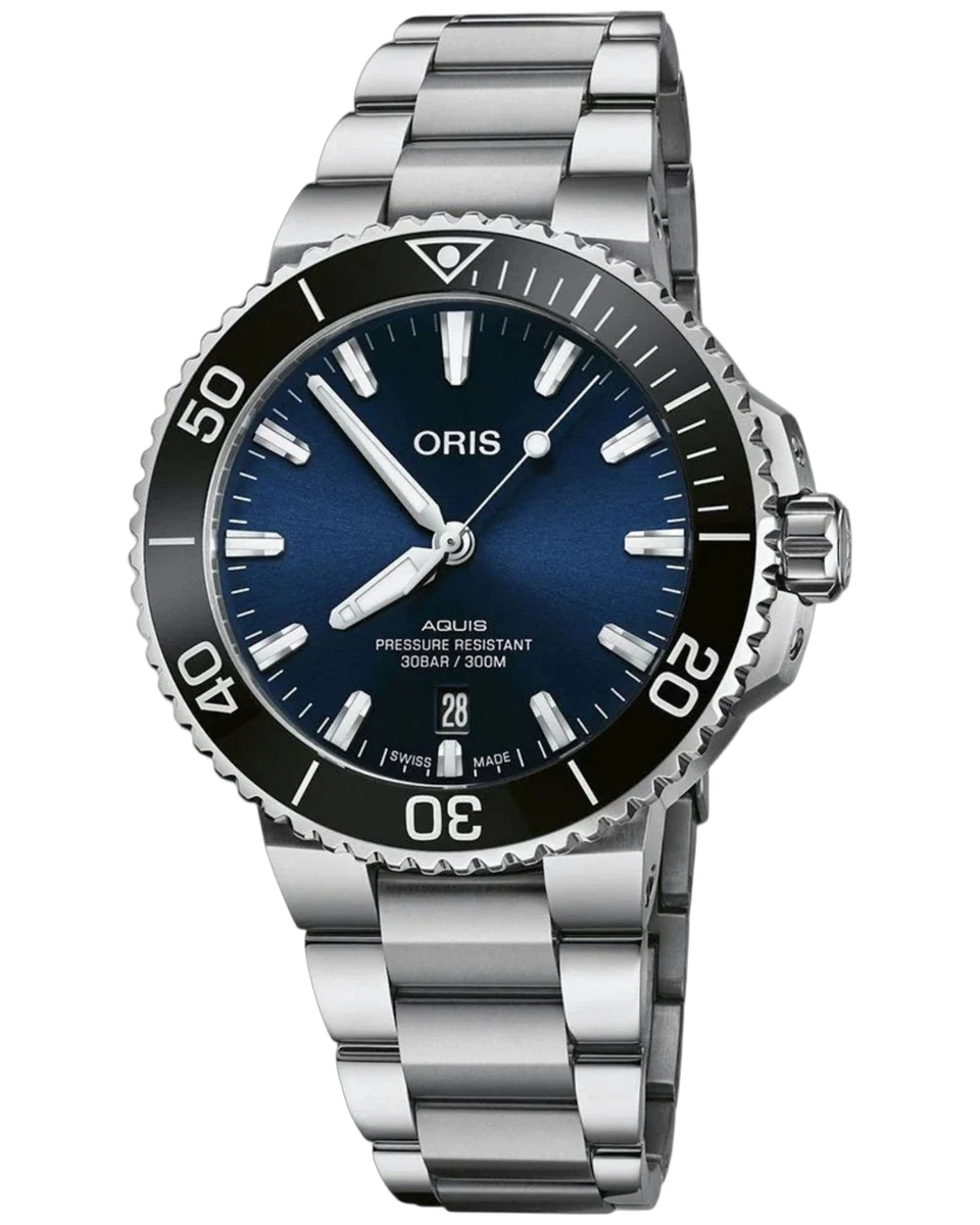 Oris Aquis Date Calibre Automatic Blue Dial 01 733 7766 4135-07 8 22 05PEB 41.5mm Stainless Steel & Ceramic