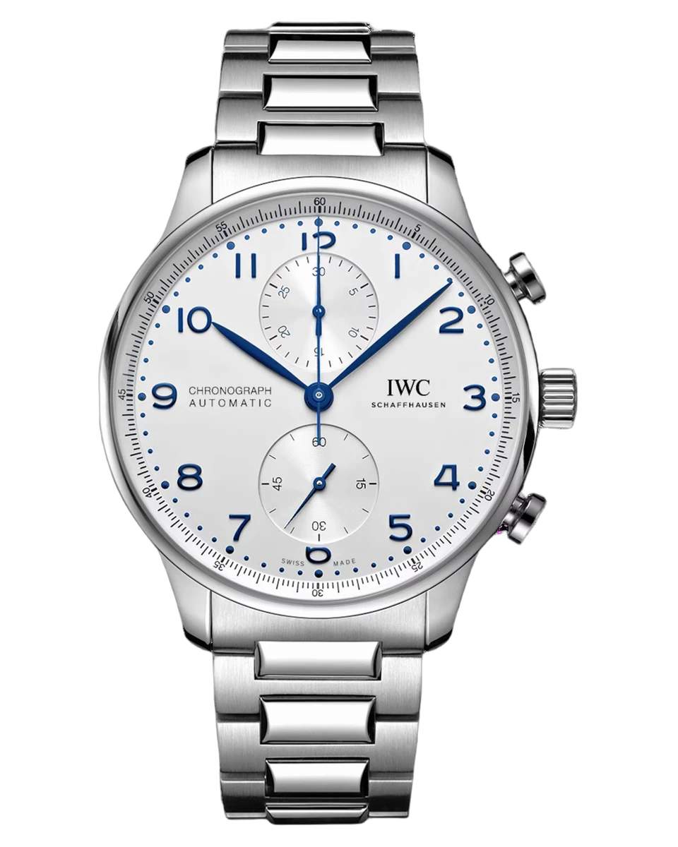 IWC Portugieser Chronograph Silver Dial IW371617 41mm Stainless Steel Bracelet