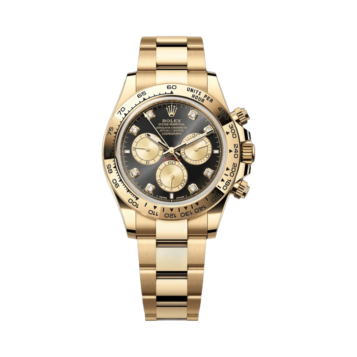 Rolex Cosmograph Daytona 126508-0003 Yellow Gold Fixed Bezel Black Diamond Dial